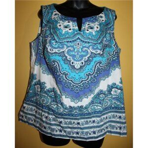 NWT RSVP Talbots Petite 16P XL Sleeveless Paisley Blouse High Quality
